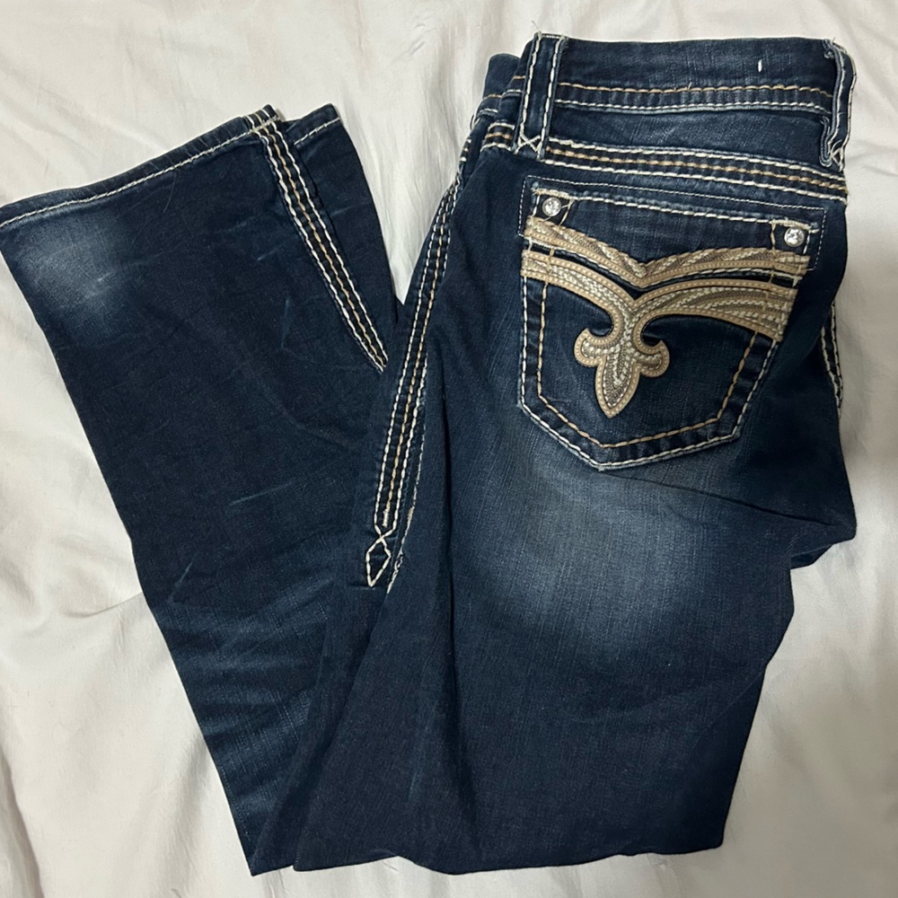 Rock Revival capris sorrel woven details